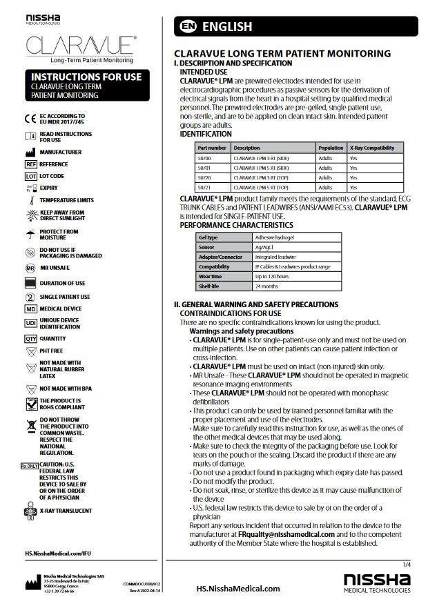 <p>CLARAVUE Longterm Patient Monitoring</p>