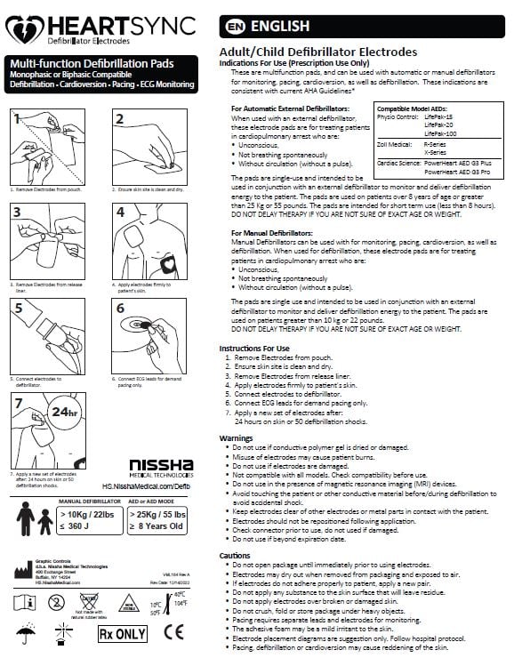 <p>HeartSync Defibrillation Pads<br />Instructions for Use</p>