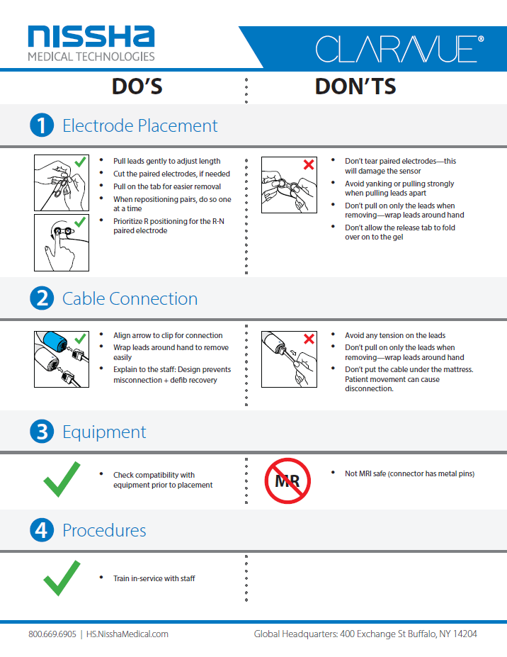 <p>CLARAVUE - Do's &amp; Don'ts</p>